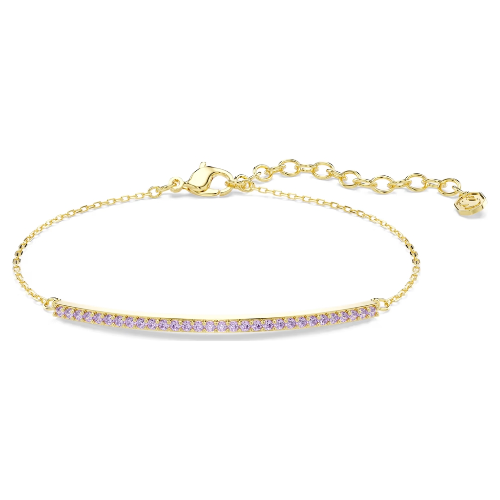 Bracelet Only, métal doré, cristaux violets