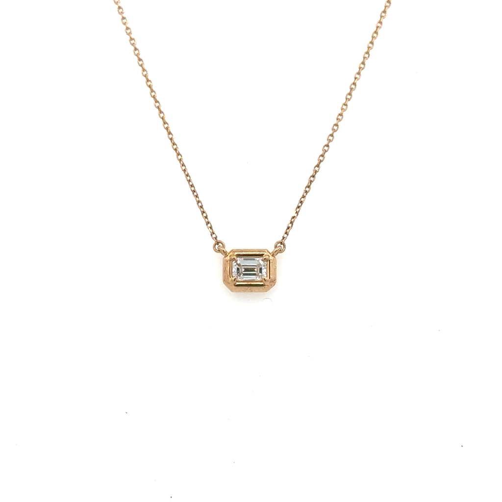 Yellow gold 10k pendant with 33 total points of lab grown diamonds
