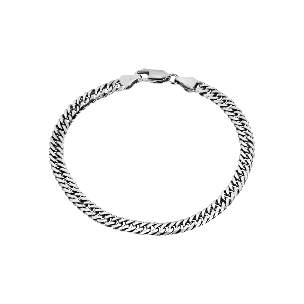 Silver curb bracelet for men