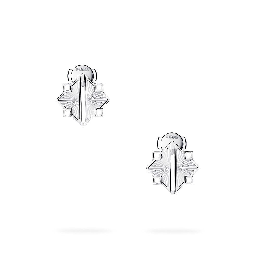 Guilloché Sterling Silver Stud Earrings - 450018466167 - Birks