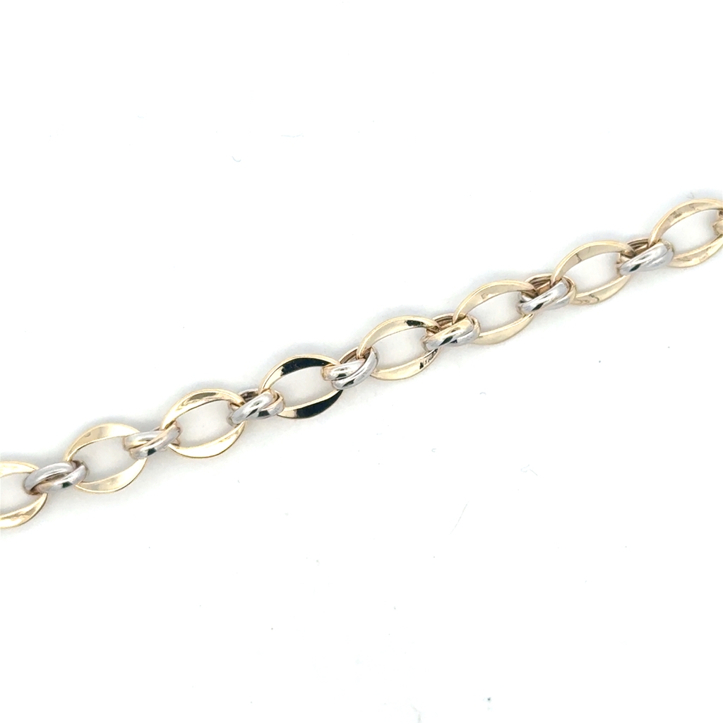 Bracelet or 2 tons (jaune et blanc) 10 carats