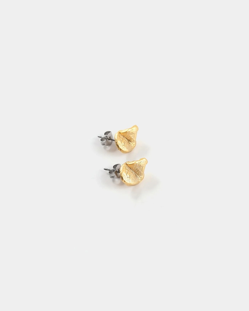 Boucles d'oreilles fixes acier inoxydable, étain doré - FIDIS-ORMAT - Anne-marie Chagnon