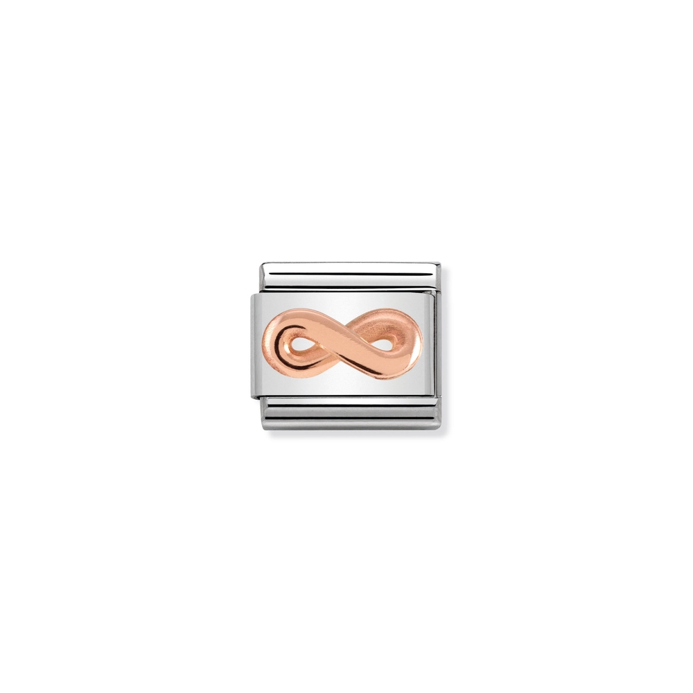 Classic link infinity, stainless steel, 9 carats rose gold