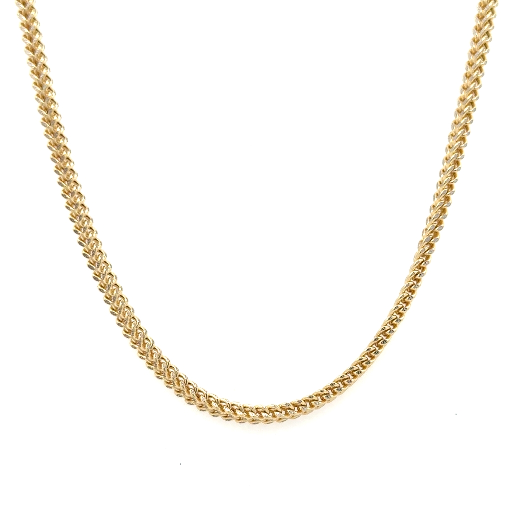 Chaîne franco, or 2 tons (jaune et blanc) 10 carats