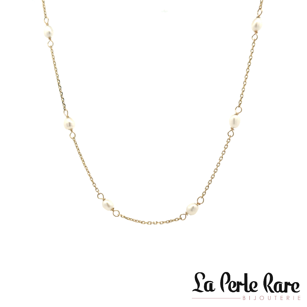Necklace, 10k yellow gold, baroque pearls - GA4424 - Pure Romance