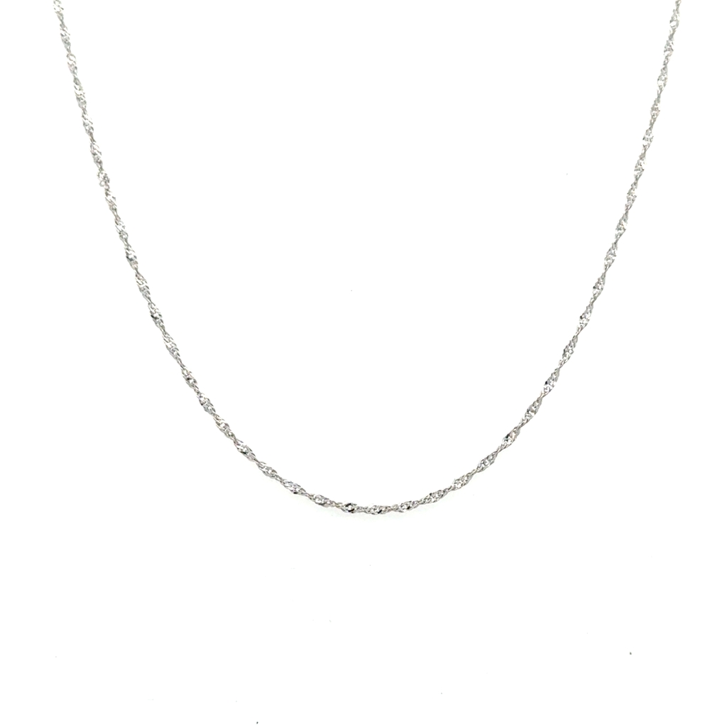 Chaîne singapour, or blanc 10 carats