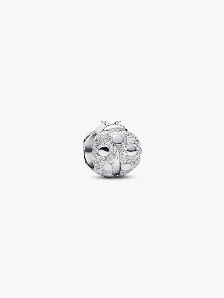 Bille mini coccinelle texturée, argent