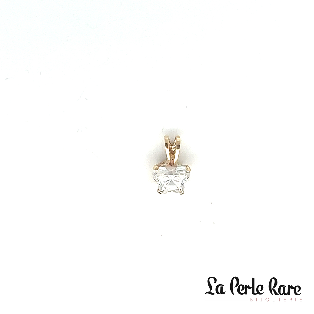Butterfly pendant 10K yellow gold, clear zirconia - BP-AP-10 - B Fly