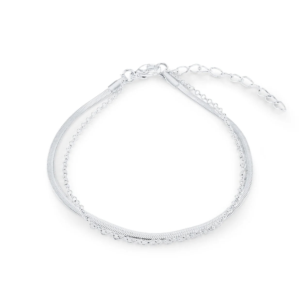 Chaîne de cheville double, acier inoxydable