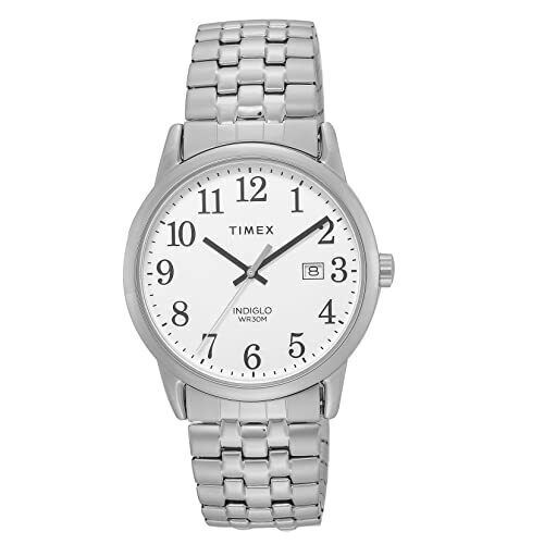 Montre extensible métal, fond blanc