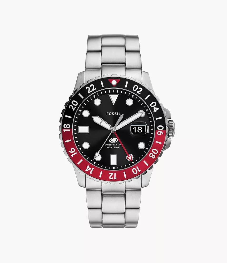 Fossil Blue GMT Stainless Steel Watch - FS6092 - Fossil