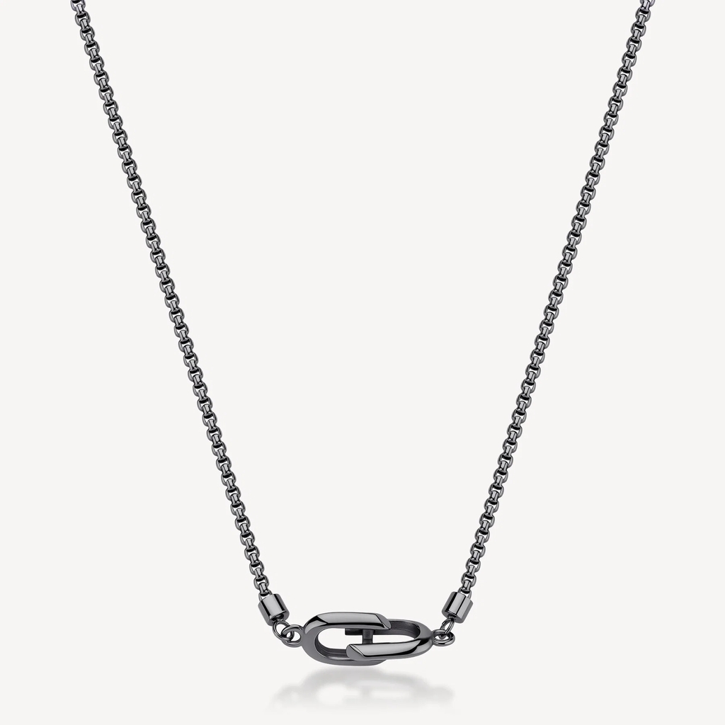 Collier Nemesis, acier inoxydable noir