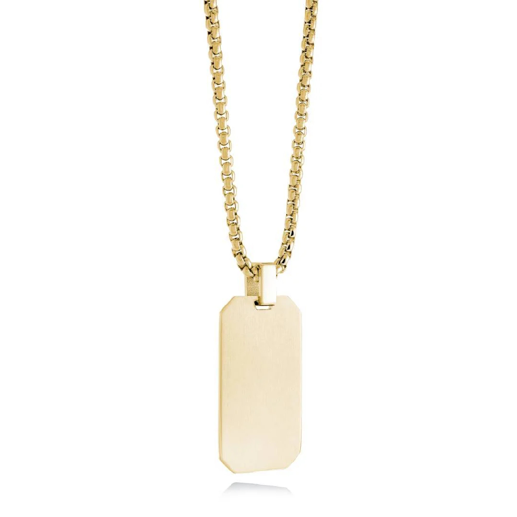 Dog tag pendant in stainless steel dgoldé
