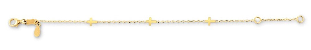 Bracelet croix, or jaune 10 carats