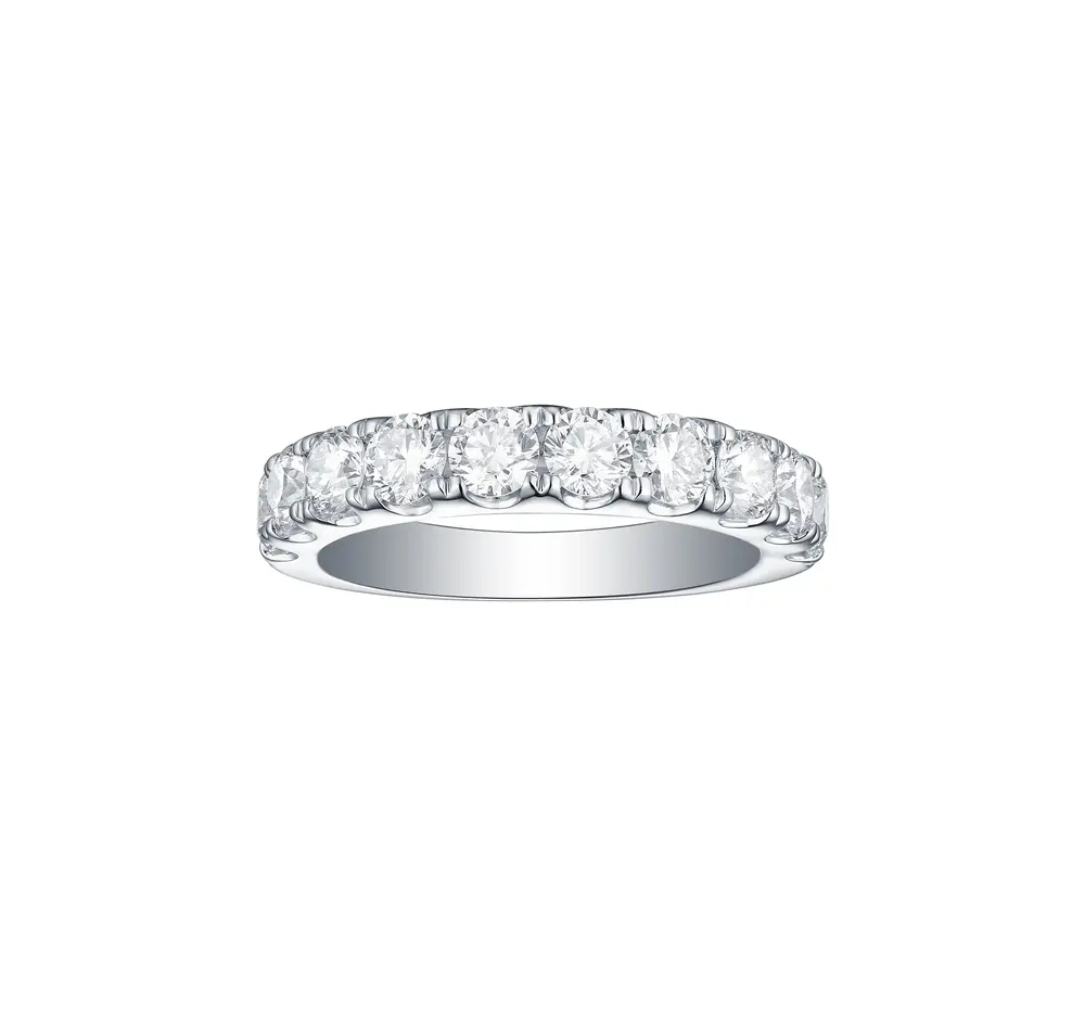14k White Gold Half Eternity Band, 1.94ct Lab Diamonds - R-00016WHT - Smiling Rocks