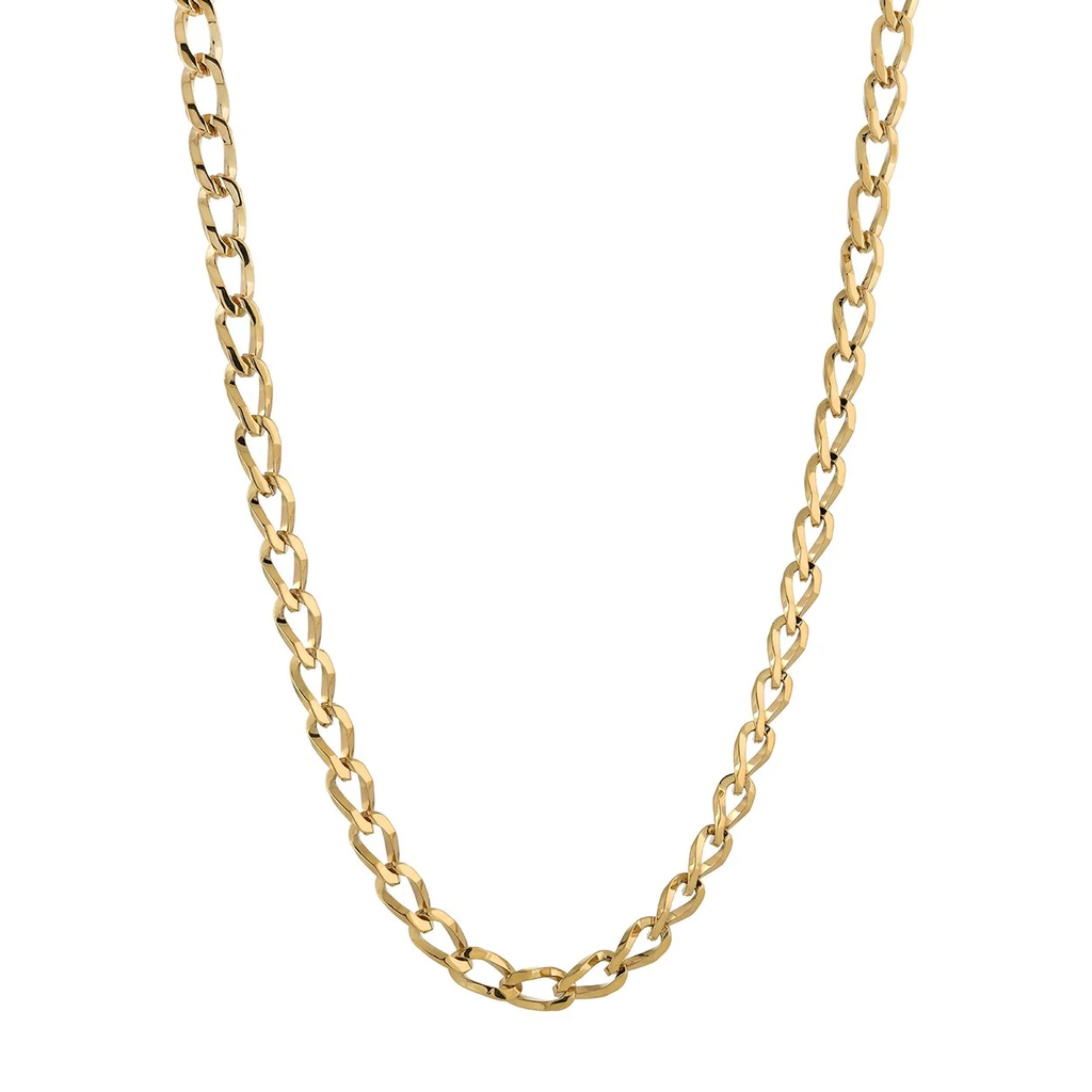 Chaîne gourmette, acier inoxydable doré