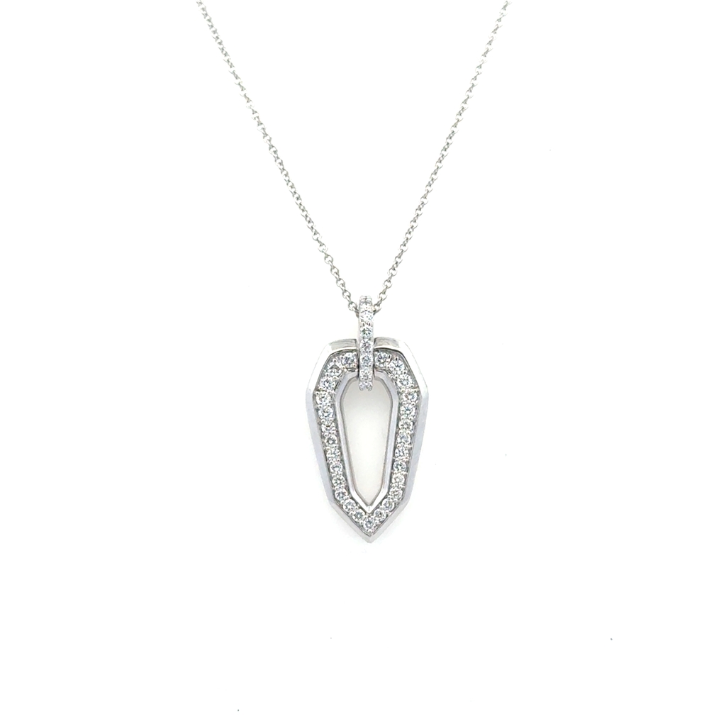 Pendentif or blanc, 44 pts dia tot