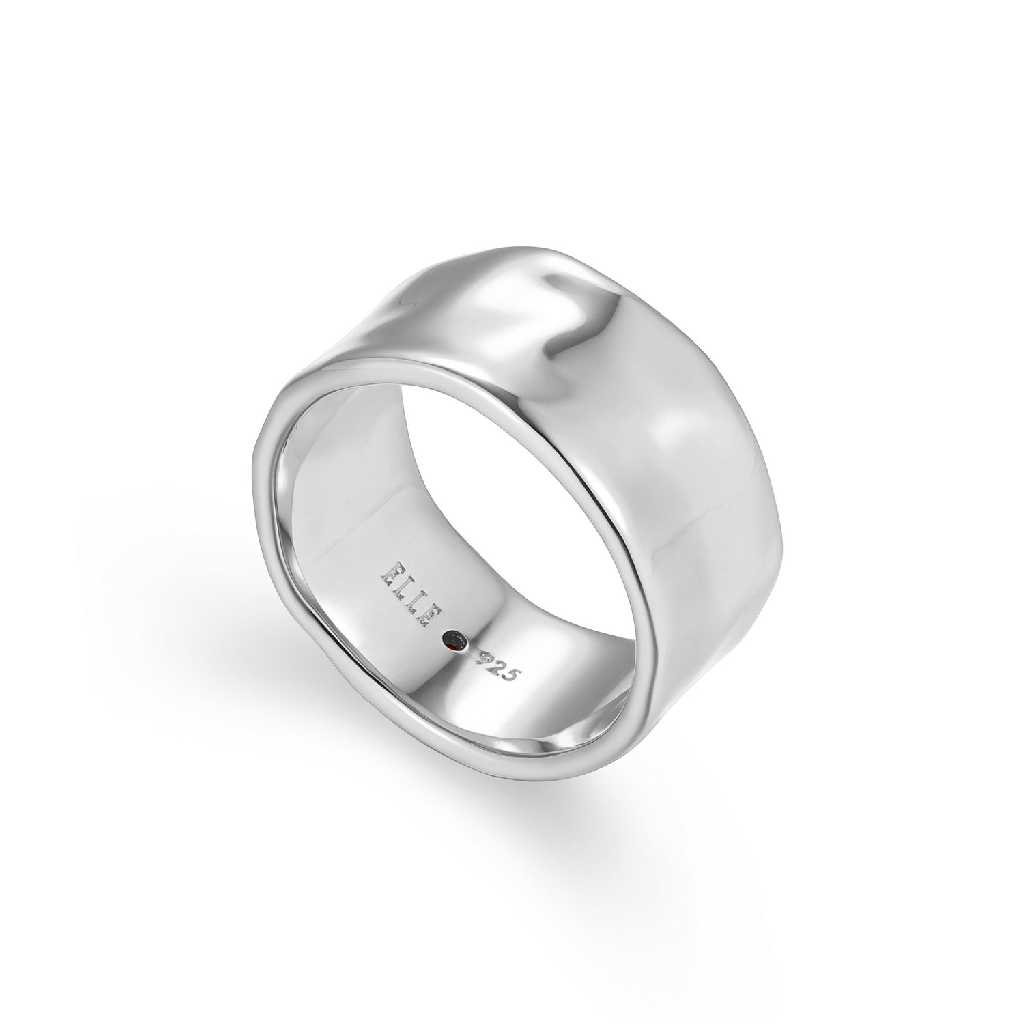 Jonc large, argent rhodié