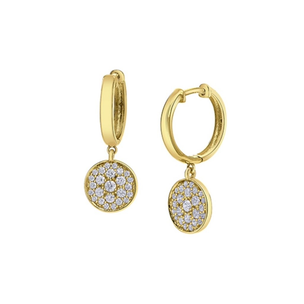 Yellow Gold 10K Drop Earrings with 66 Points of Diamonds - DD8209Y66 - Corona
