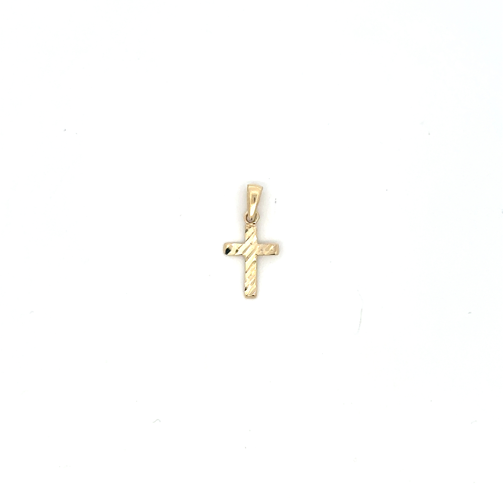 Pendentif croix texturée, or jaune 10 carats