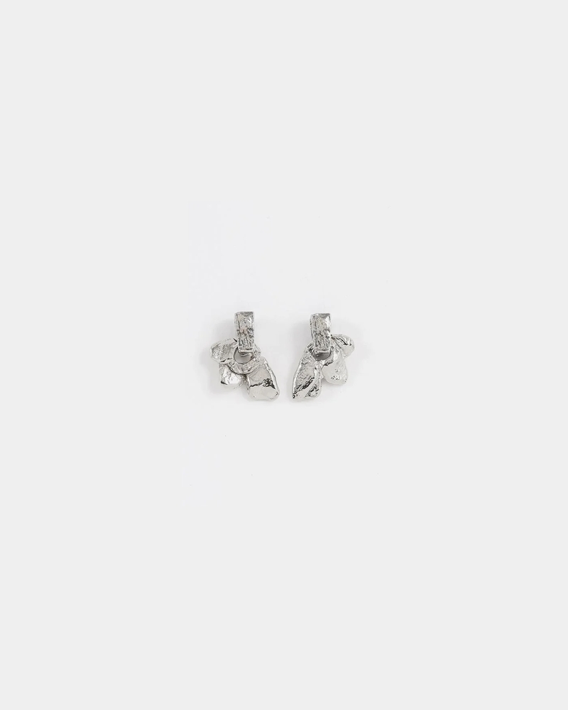 Boucles d'oreille fixes acier inoxydable, étain - NASHIRA-ARGENT - Anne-marie Chagnon