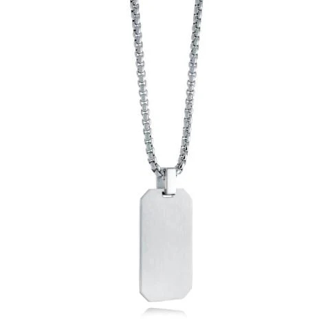 Pendentif plaque, acier inoxydable