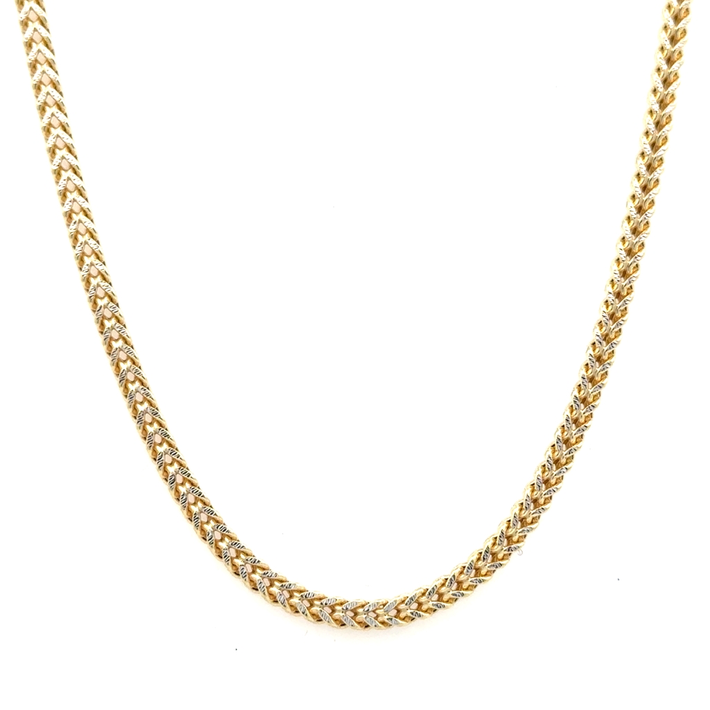 Chaîne franco, or 2 tons (jaune et blanc) 10 carats