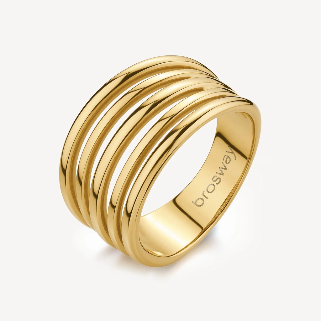 Bague Aura, acier inoxydable doré