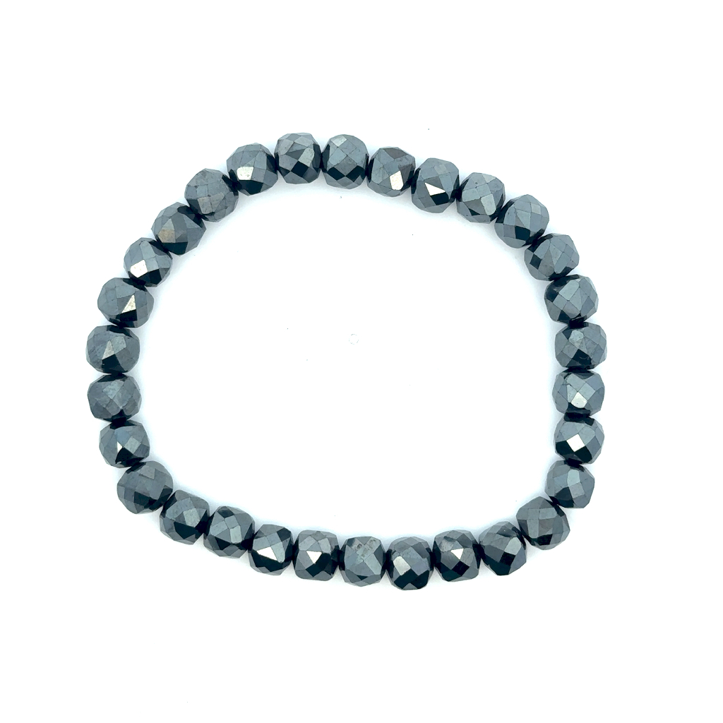 Bracelet extensible, hématites 7 millimètres