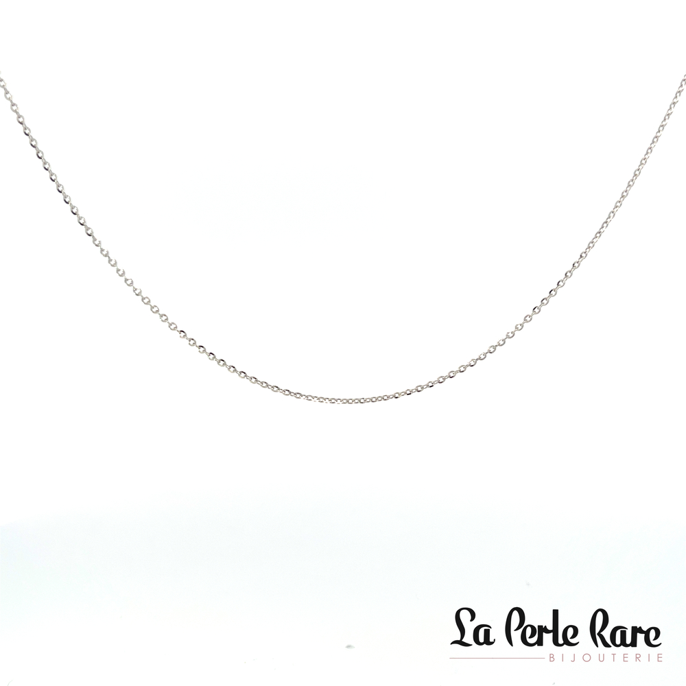 Chaîne rolo, or blanc 10 carats