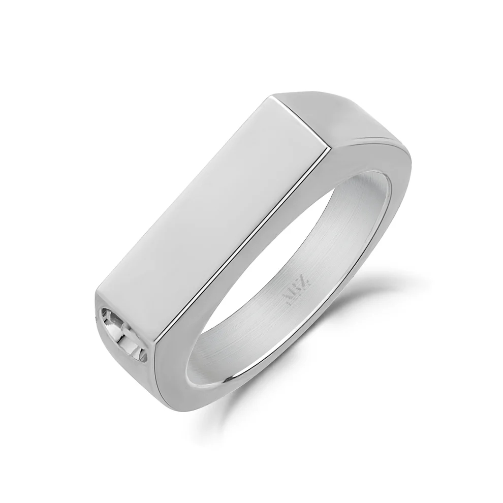 Bague chevalière, urne funéraire, acier inoxydable