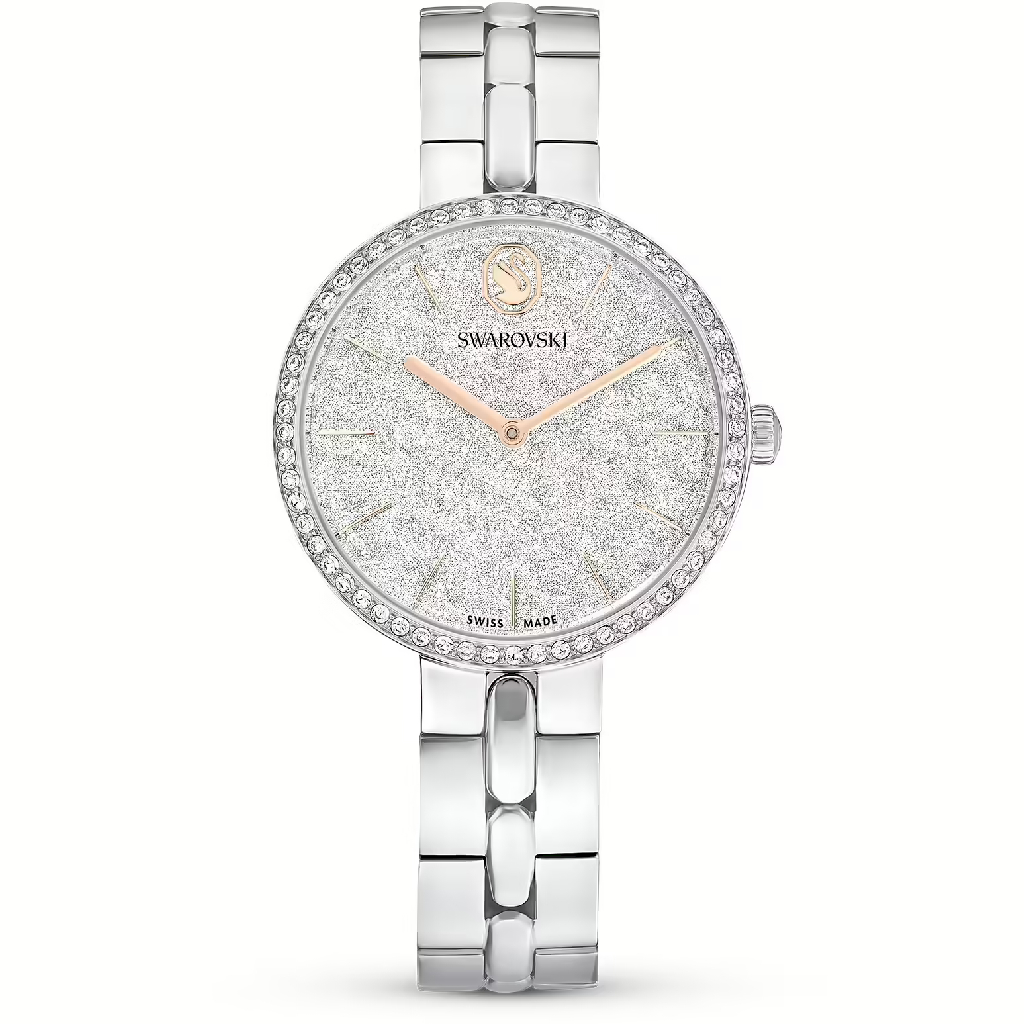 Montre métal, cristaux incolores