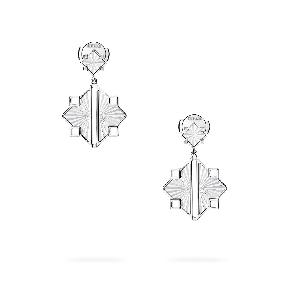 Birks Muse Guilloché Silver Drop Earrings - 450018473417 - Birks