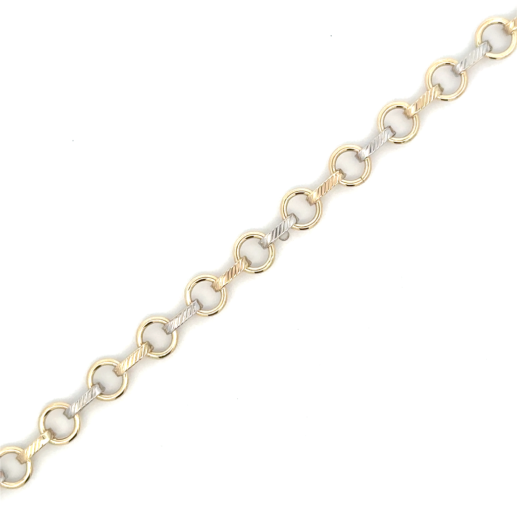 Bracelet or 2 tons (jaune et blanc) 10 carats