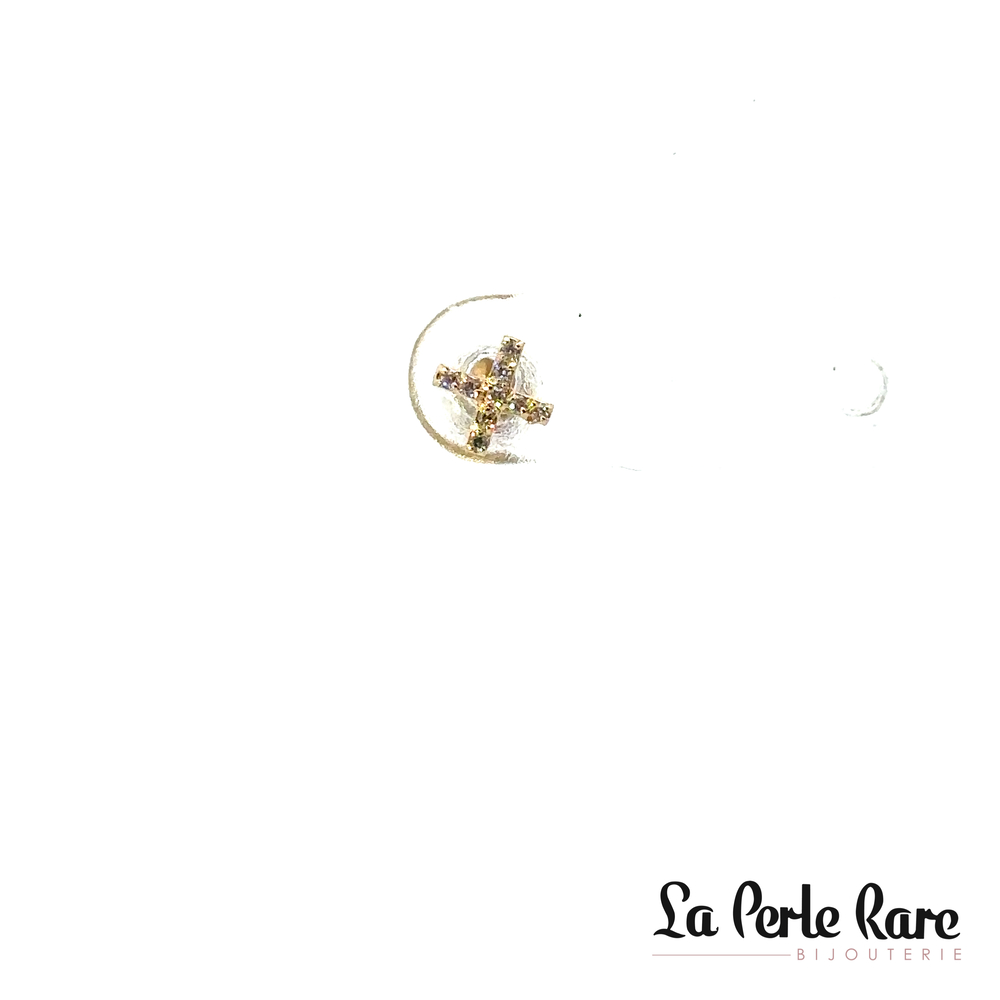 Bo fixe (seule), X, or jaune, zircons