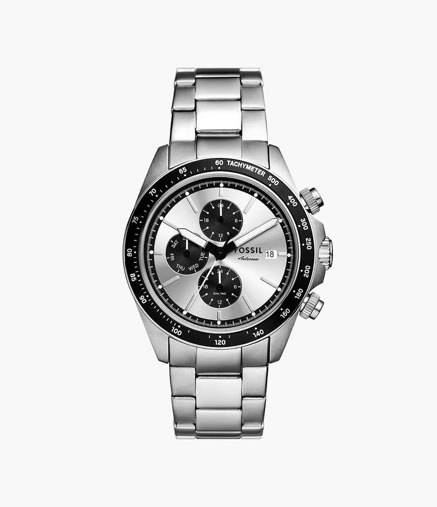Montre acier inoxydable 2 tons (blanc et noir)