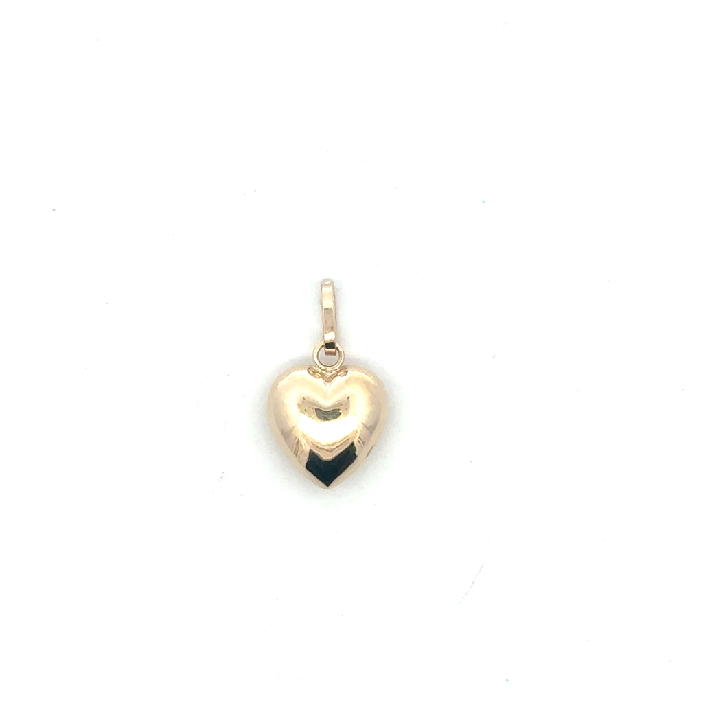 Pendentiff coeur bombé, or jaune 10 carats
