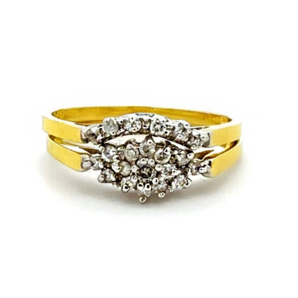 Two-tone 10K gold bridal set with 25-point diamonds - LPR-2647 - Exclusivity