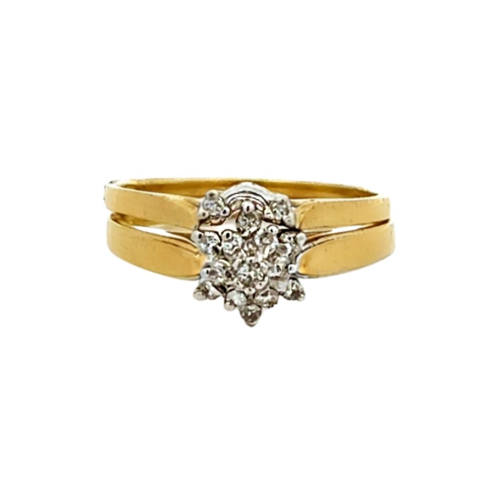 Two-tone 10K gold bridal set with 16-point diamonds - LPR-2648 - Exclusivity