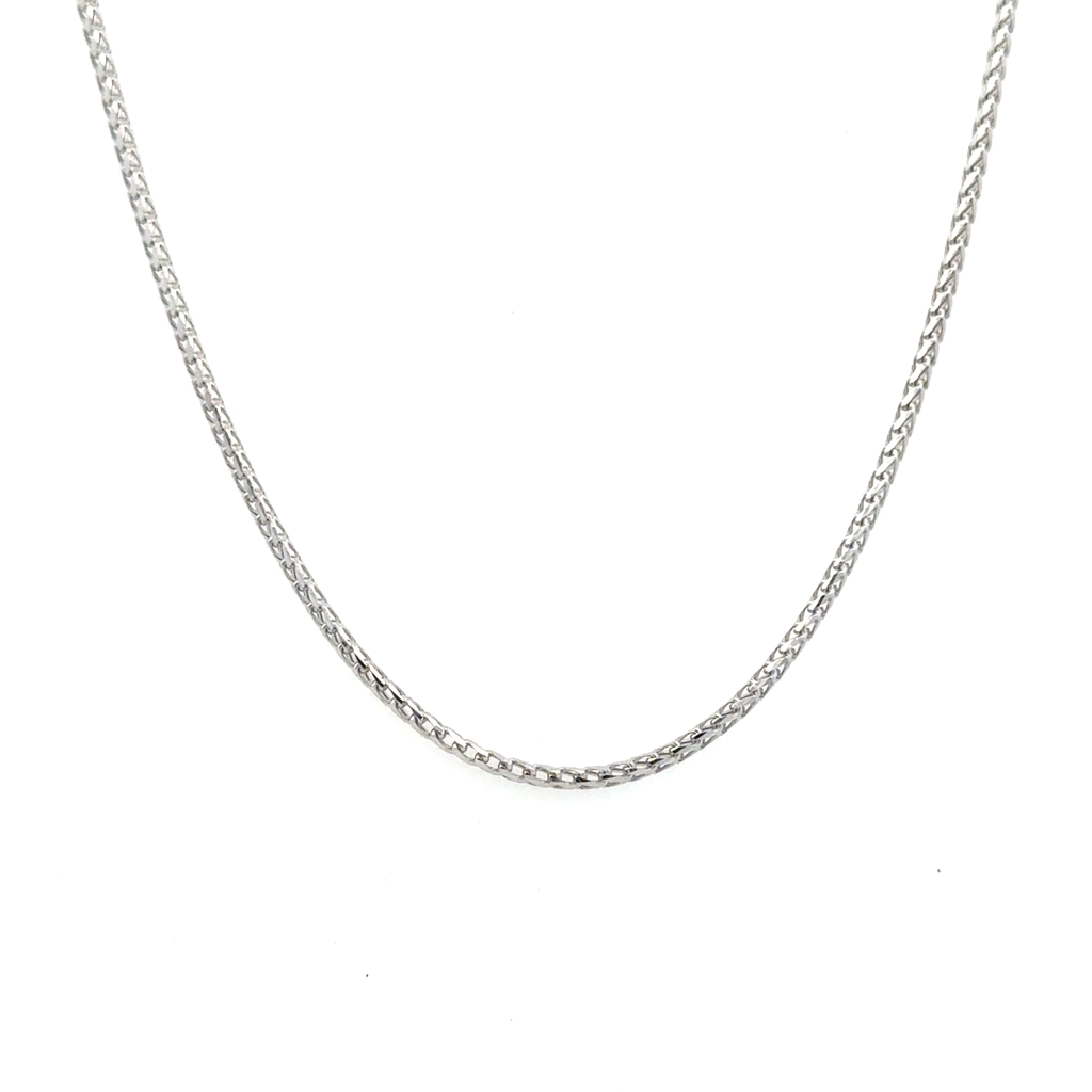 Chaîne franco ronde, or blanc 10 carats