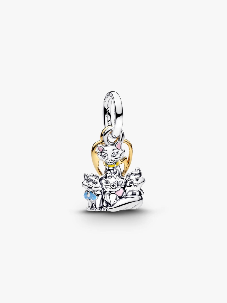 Bille Disney, Duchesse et chatons des Aristochats, argent, métal unique plaqué d'or 14 carats, émail coloré