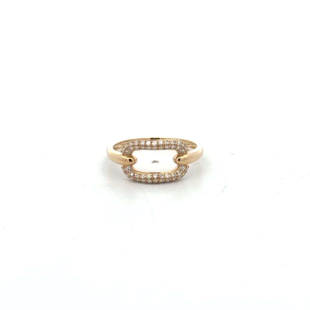 Bague or jaune 10 carats, 35 points de diamant total