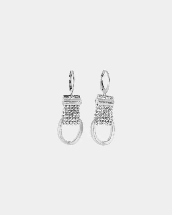 Boucles d'oreilles pendantes acier, étain