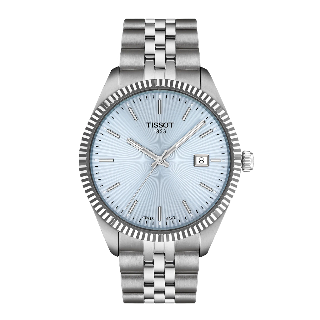 Montre Ballade, acier inoxydable, fond bleu clair