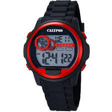 Montre silicone noir/rouge