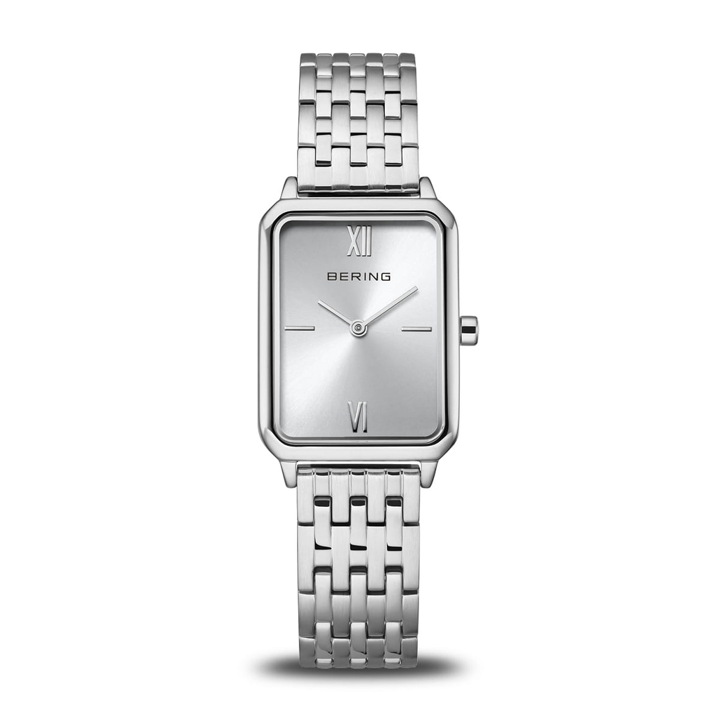 Montre rectangulaire, acier inoxydable