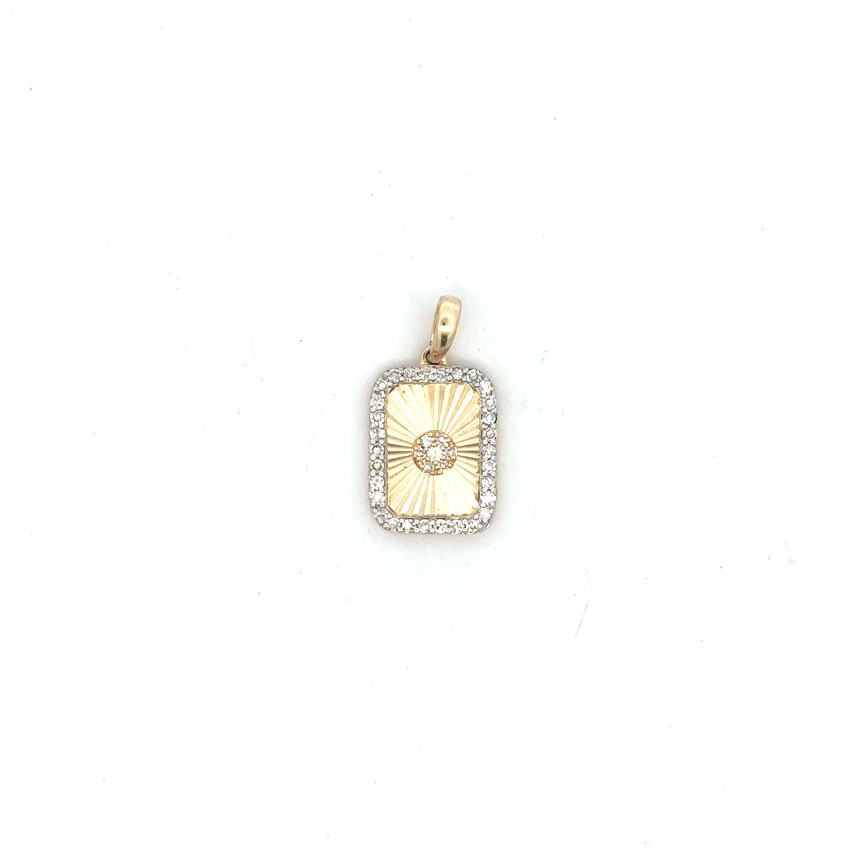 Yellow gold 10k plate pendant with 30 total diamond points