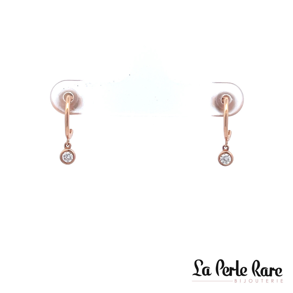 14k Rose Gold Drop Earrings with Diamonds (12 points) - 139264-R - Majolie