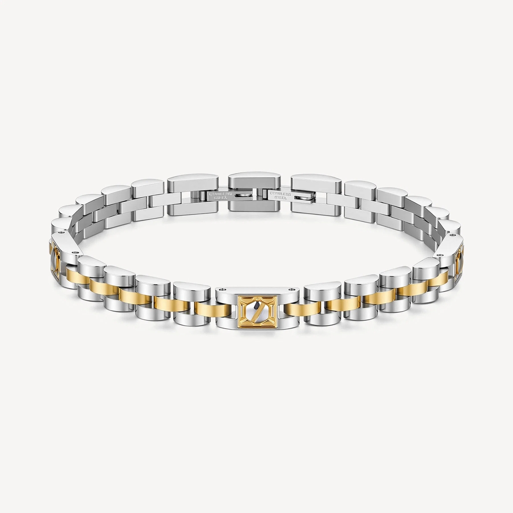Bracelet Riptide, acier inoxydable 2 tons (blanc et jaune)