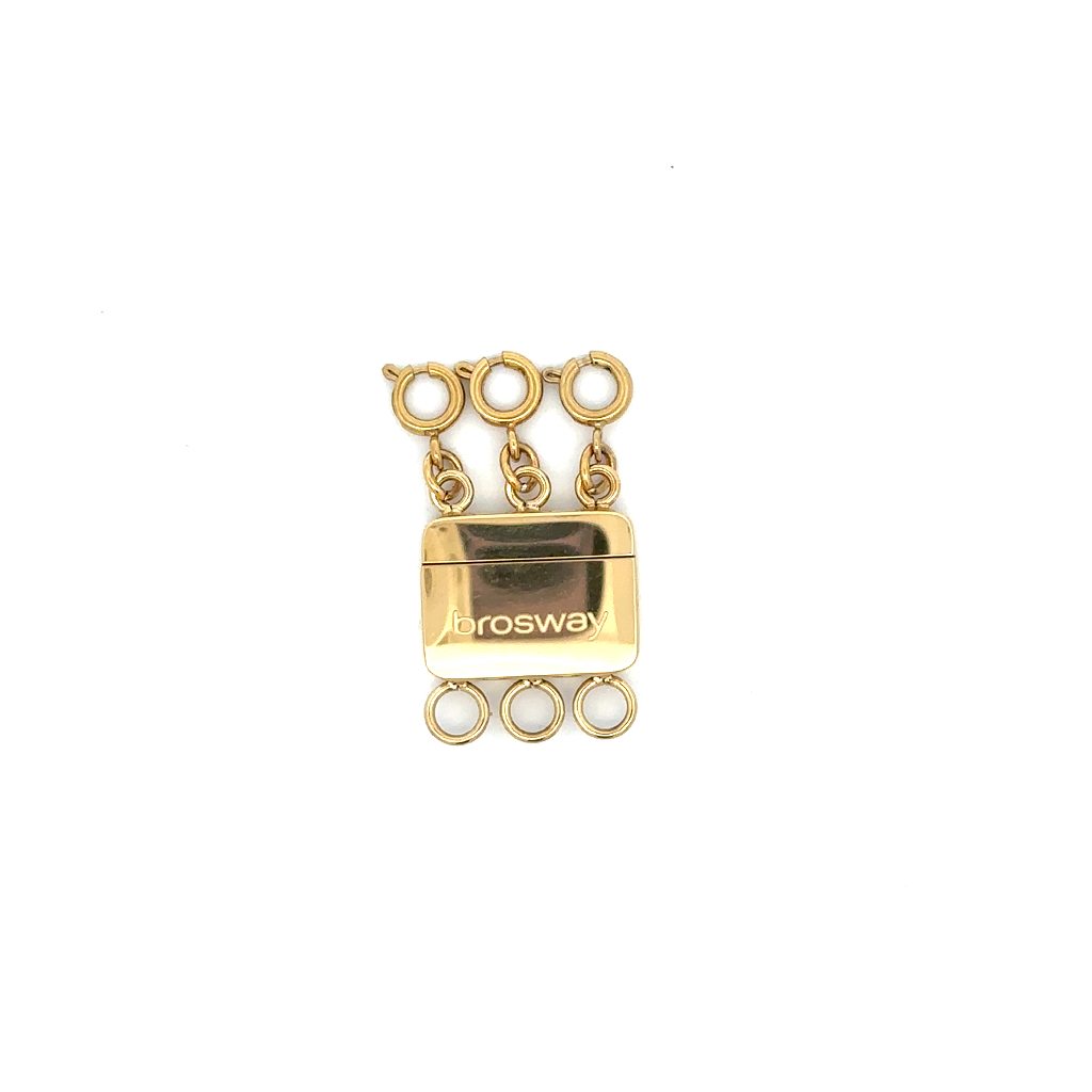 Fermoir multi-rangs, acier inoxydable doré